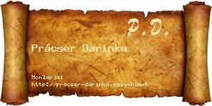 Prácser Darinka névjegykártya